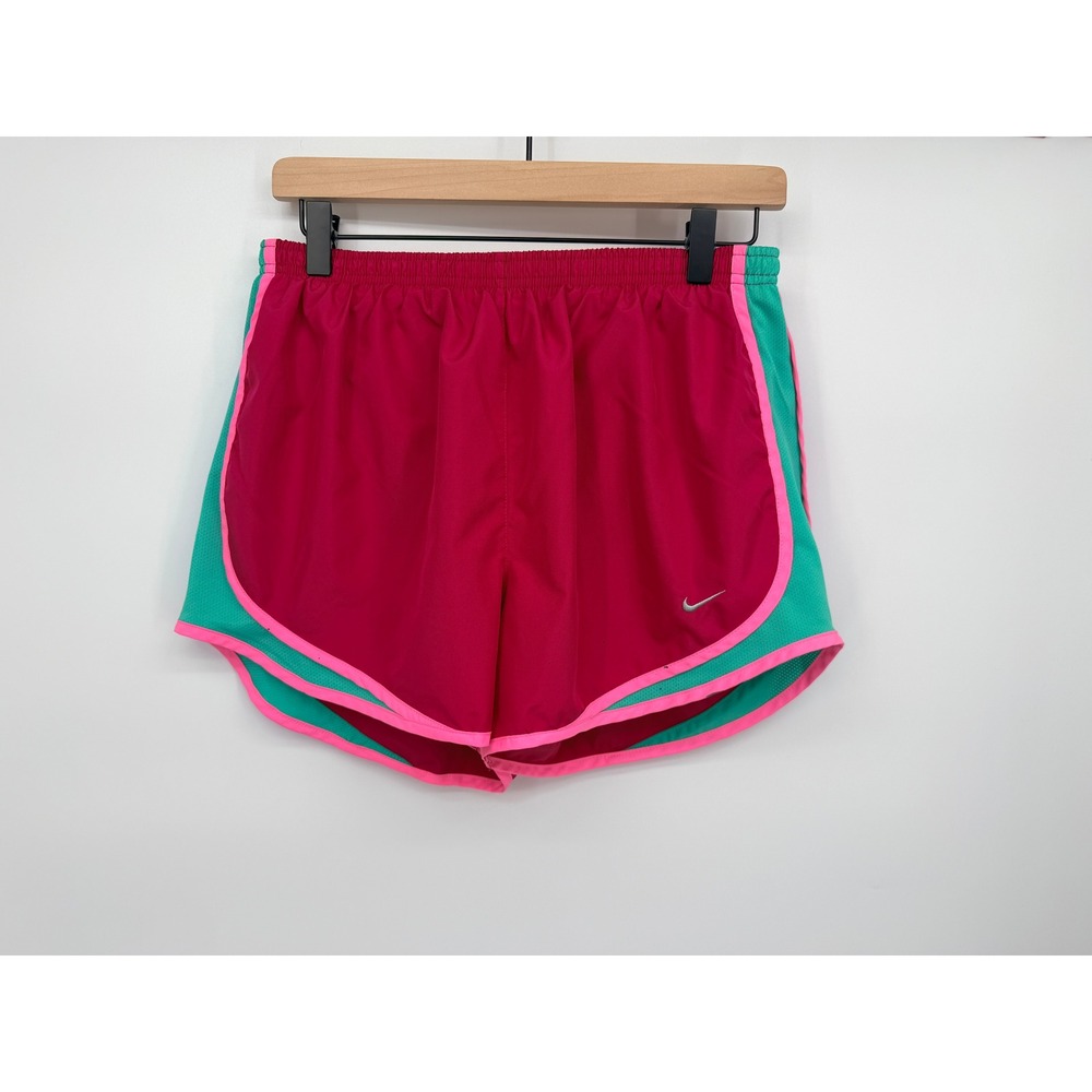 Nike Dri-FIT Running Shorts Womens Large Magenta Pink Teal Good Colorblock